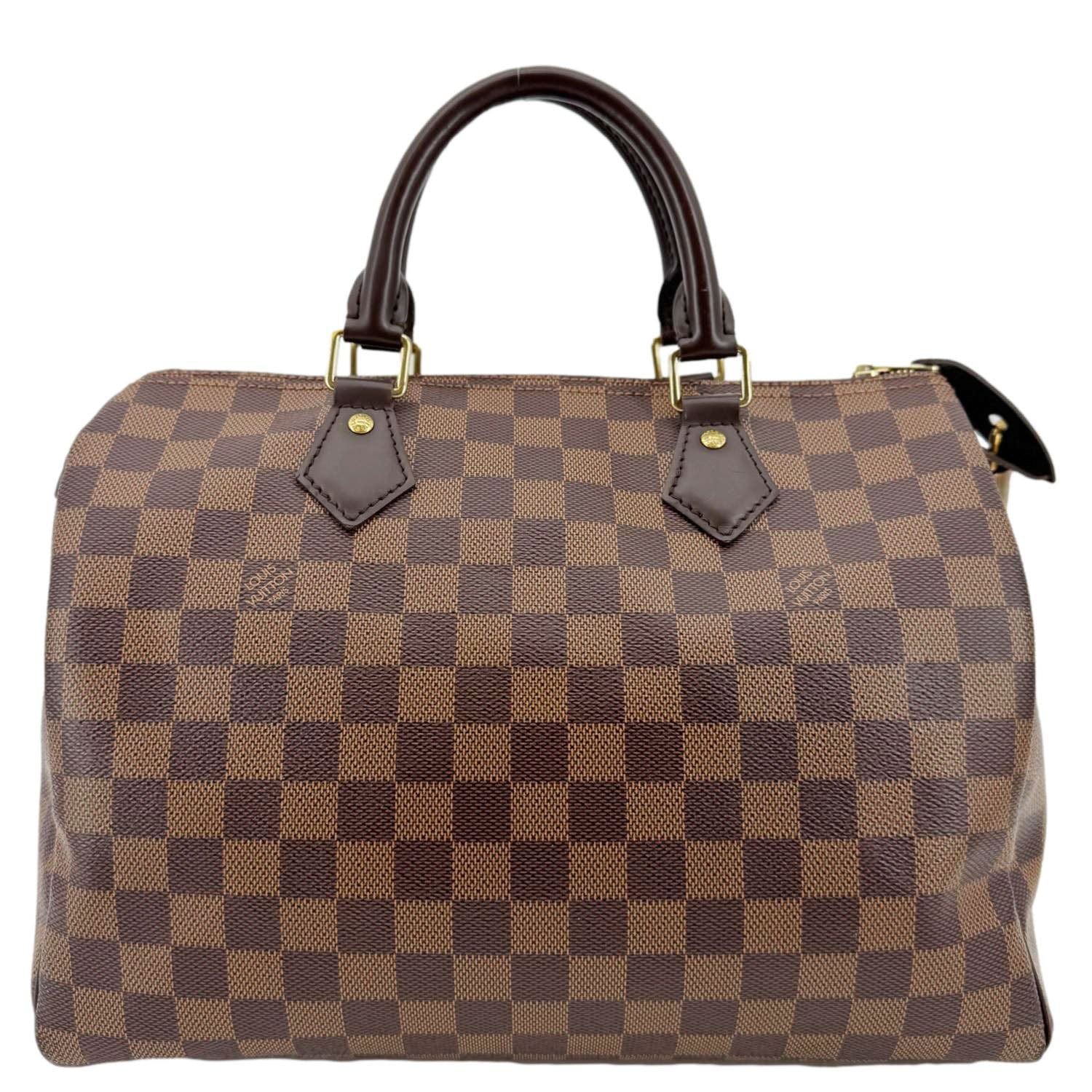 LOUIS VUITTON Speedy 30 Damier Ebene Satchel Bag Brown