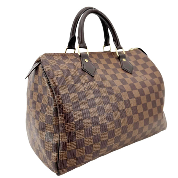 LOUIS VUITTON Speedy 30 Damier Ebene Satchel Bag Brown