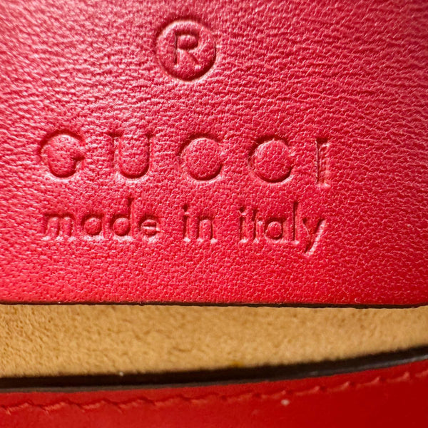 GUCCI Kingsnake Heart Mini GG Supreme Chain Crossbody Bag Red 409535