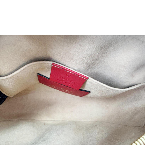 GUCCI Kingsnake Heart Mini GG Supreme Chain Crossbody Bag Red 409535