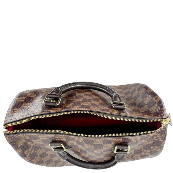 LOUIS VUITTON Speedy 30 Damier Ebene Satchel Bag Brown
