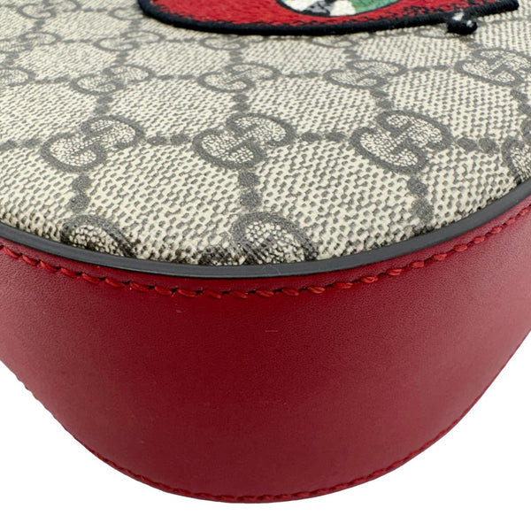 GUCCI Kingsnake Heart Mini GG Supreme Chain Crossbody Bag Red 409535