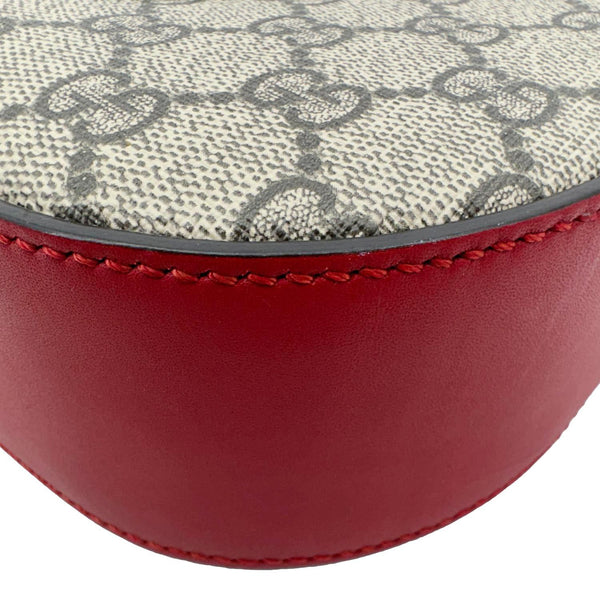 GUCCI Kingsnake Heart Mini GG Supreme Chain Crossbody Bag Red 409535