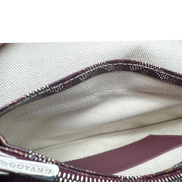 GOYARD Plumet Chevron Print Canvas Shoulder Bag Burgundy