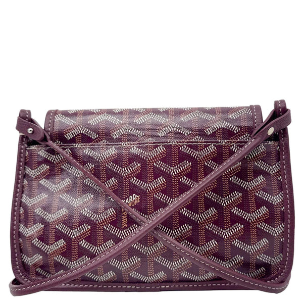 GOYARD Plumet Chevron Print Canvas Shoulder Bag Burgundy