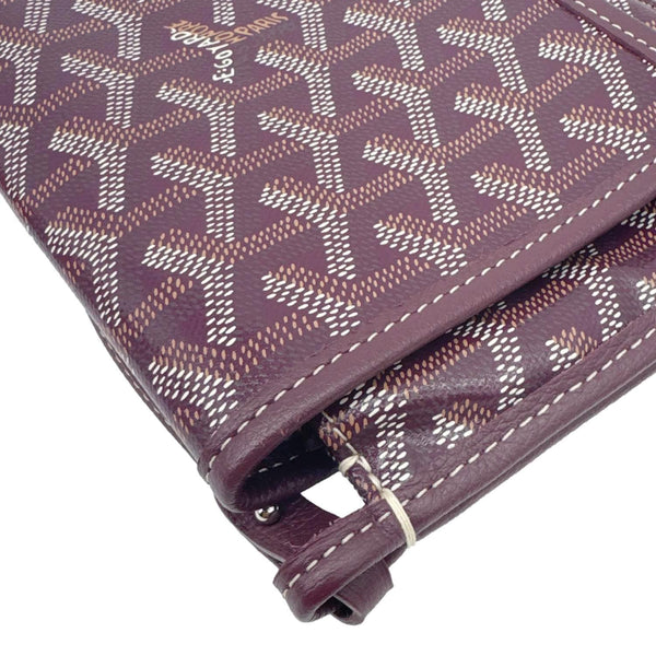 GOYARD Plumet Chevron Print Canvas Shoulder Bag Burgundy