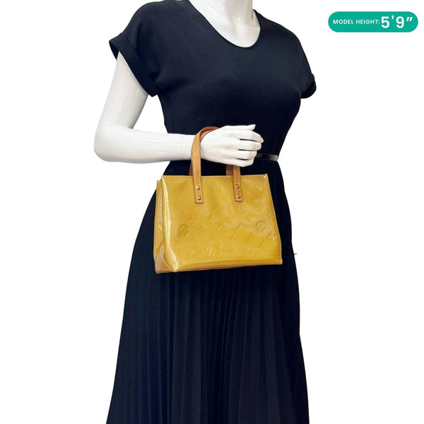 LOUIS VUITTON Perle Reade PM Monogram Vernis Tote Bag Gold
