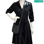 HERMES Evelyne TPM 16 Clemence Leather Crossbody Bag Black