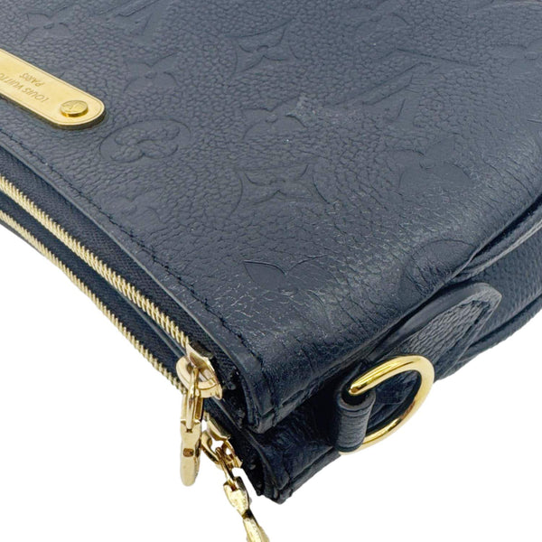 LOUIS VUITTON Liv Pochette Monogram Empreinte Leather Shoulder Bag Black