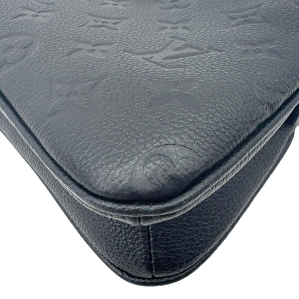 LOUIS VUITTON Liv Pochette Monogram Empreinte Leather Shoulder Bag Black