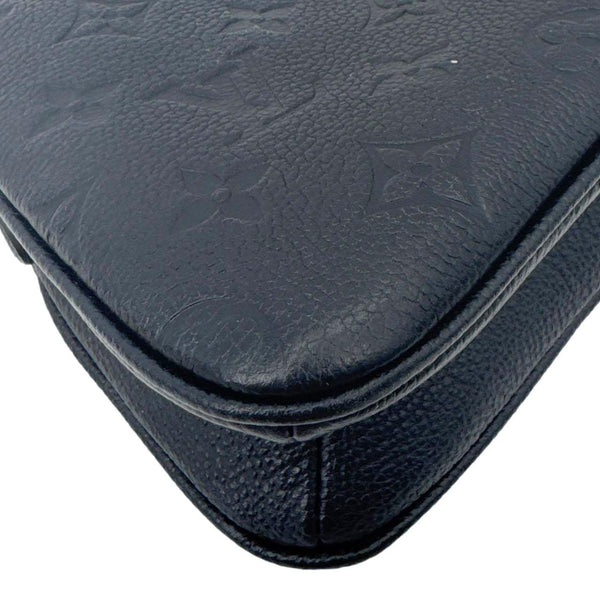 LOUIS VUITTON Liv Pochette Monogram Empreinte Leather Shoulder Bag Black