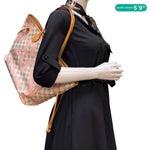 LOUIS VUITTON Neverfull MM Tahitienne Damier Azur Shoulder Bag Pink