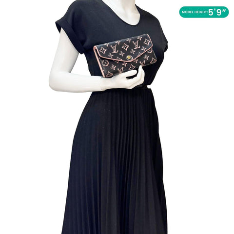 LOUIS VUITTON Sarah Fall For You Monogram Coated Canvas Wallet Black