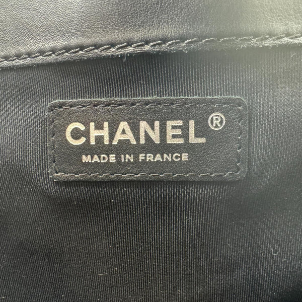 CHANEL Boy Reverso Flap Medium Patent Leather Crossbody Bag Black