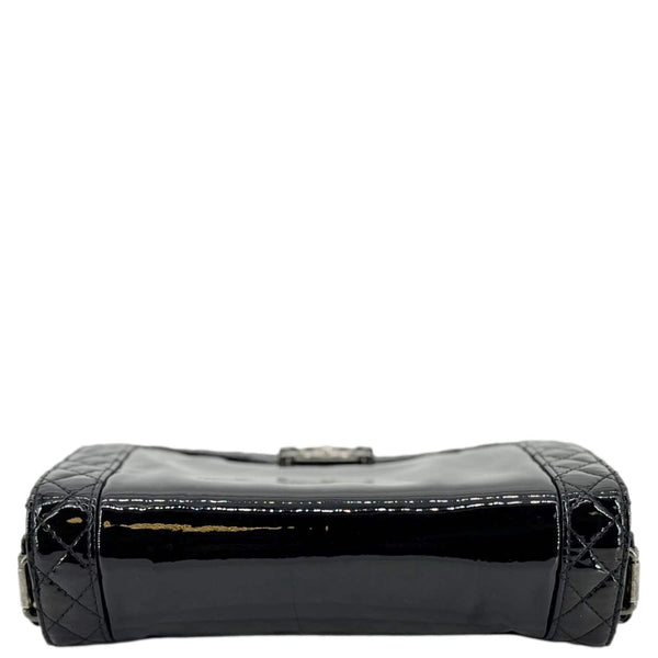 CHANEL Boy Reverso Flap Medium Patent Leather Crossbody Bag Black