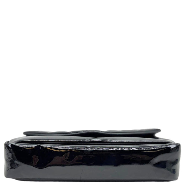 YVES SAINT LAURENT Calypso Patent Leather Shoulder Bag Black