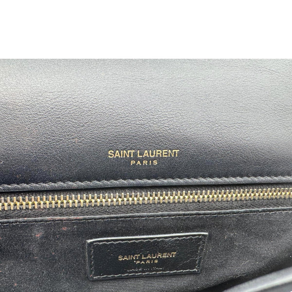 YVES SAINT LAURENT Calypso Patent Leather Shoulder Bag Black