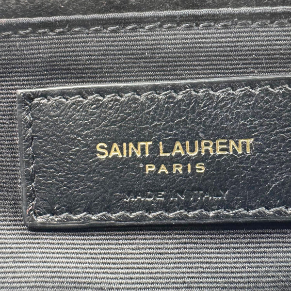 YVES SAINT LAURENT Calypso Patent Leather Shoulder Bag Black