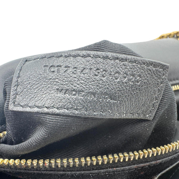 YVES SAINT LAURENT Calypso Patent Leather Shoulder Bag Black