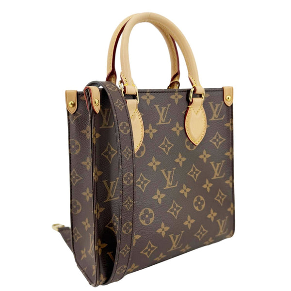 LOUIS VUITTON Sac Plat BB Monogram Canvas Crossbody Bag Brown
