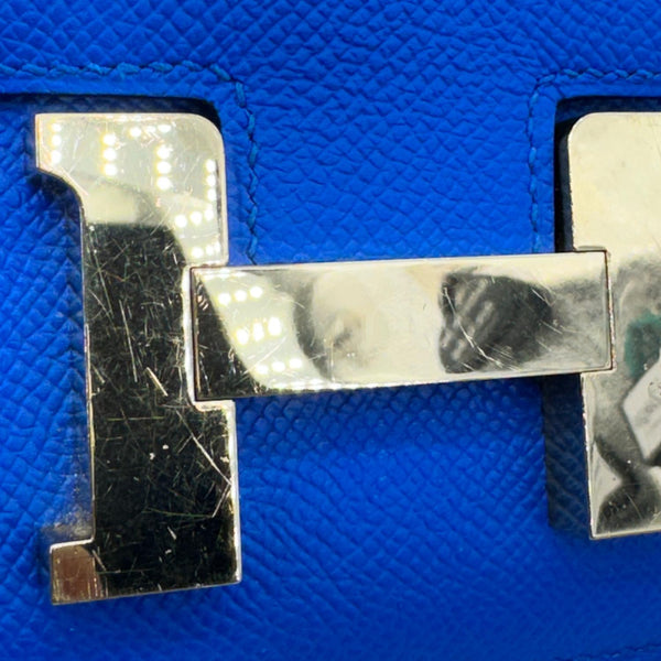 HERMES Constance 18 Bleu Leather Crossbody Bag Blue
