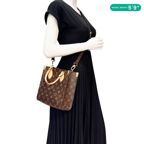 LOUIS VUITTON Sac Plat BB Monogram Canvas Crossbody Bag Brown