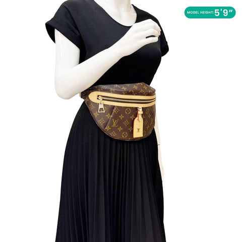LOUIS VUITTON High Rise Monogram Canvas Bumbag Brown