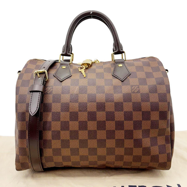 LOUIS VUITTON Speedy 30 Bandouliere Damier Ebene Shoulder Bag Brown