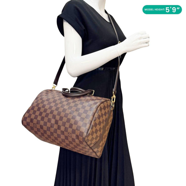LOUIS VUITTON Speedy 30 Bandouliere Damier Ebene Shoulder Bag Brown