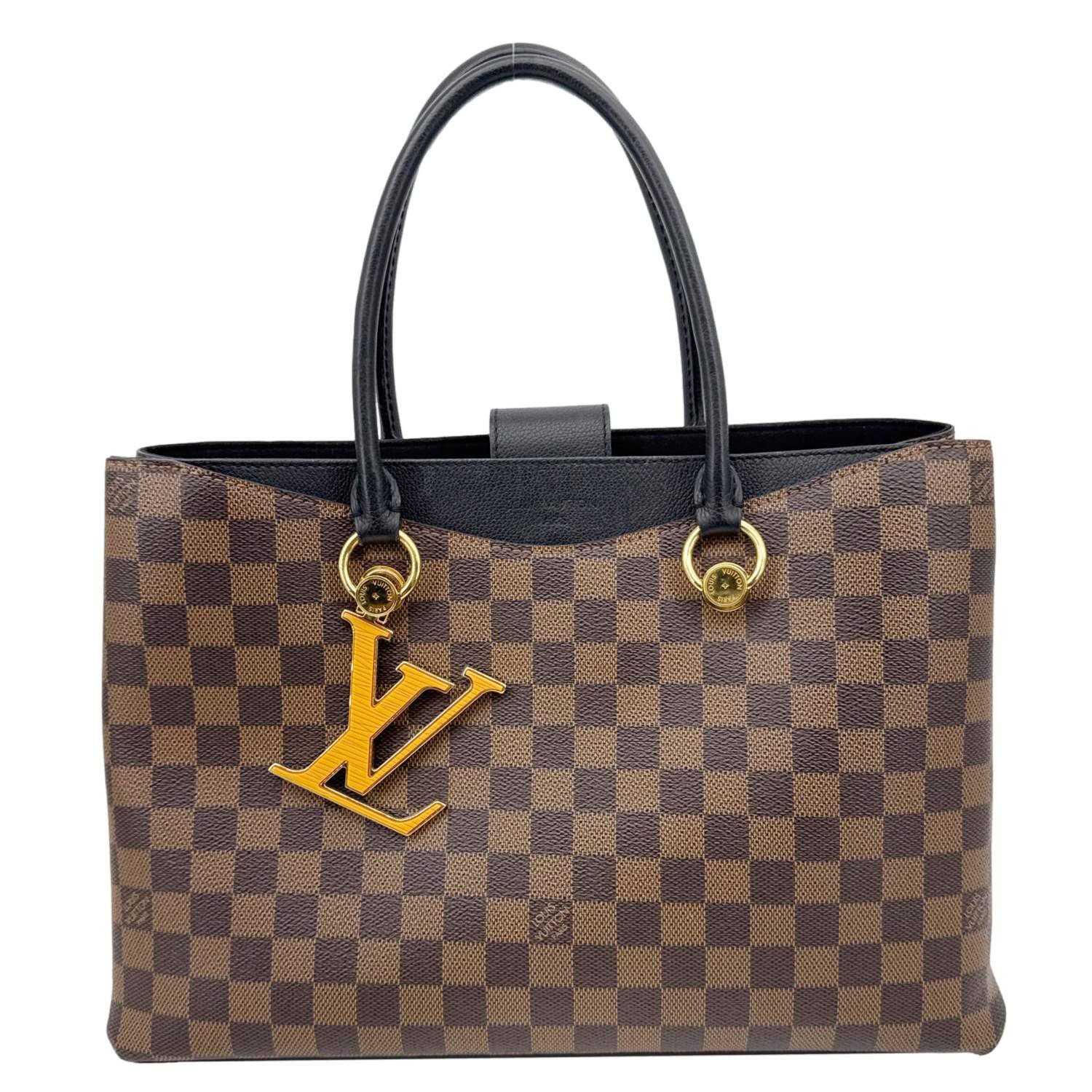 LOUIS VUITTON LV Riverside Damier Ebene Satchel Bag Brown