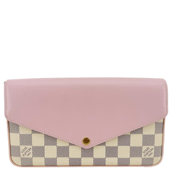 LOUIS VUITTON Felicie Pochette Damier Azur Calfskin Crossbody Bag Eau De Rose