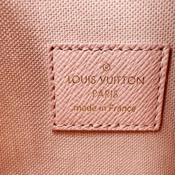 LOUIS VUITTON Felicie Pochette Damier Azur Calfskin Crossbody Bag Eau De Rose
