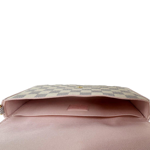 LOUIS VUITTON Felicie Pochette Damier Azur Calfskin Crossbody Bag Eau De Rose