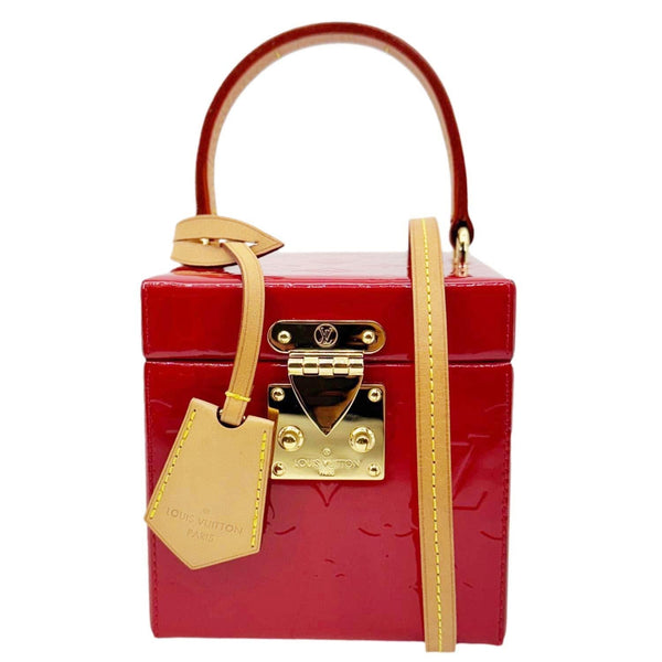 Louis Vuitton Bleecker Box Monogram Vernis Leather Shoulder Bag Red