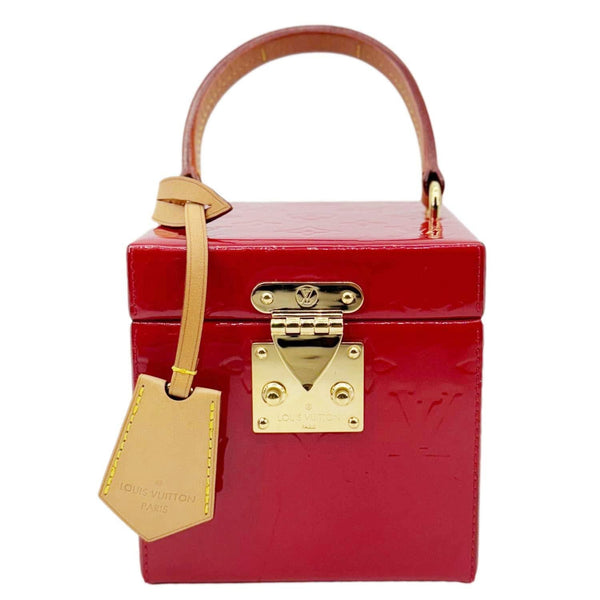 Louis Vuitton Bleecker Box Monogram Vernis Leather Shoulder Bag Red