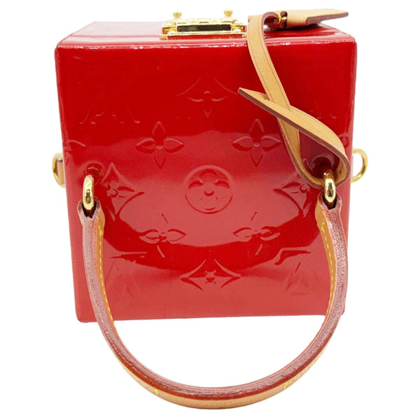 Louis Vuitton Bleecker Box Monogram Vernis Leather Shoulder Bag Red