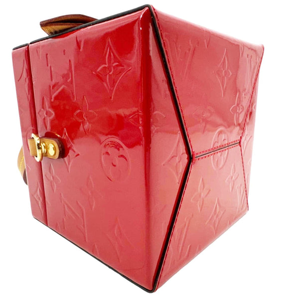Louis Vuitton Bleecker Box Monogram Vernis Leather Shoulder Bag Red