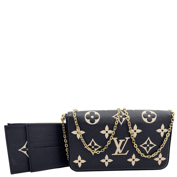LOUIS VUITTON Felicie Pochette Monogram Empreinte Crossbody Bag Black