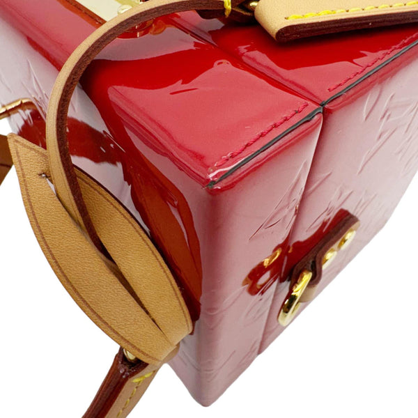 Louis Vuitton Bleecker Box Monogram Vernis Leather Shoulder Bag Red
