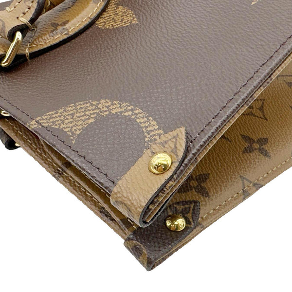 LOUIS VUITTON Onthego MM Giant Monogram Reverse Canvas Tote Bag Brown