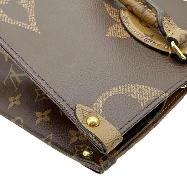 LOUIS VUITTON Onthego MM Giant Monogram Reverse Canvas Tote Bag Brown