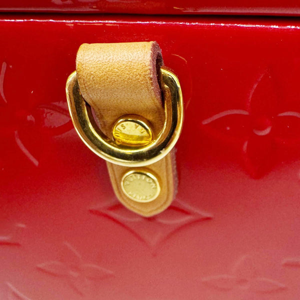 Louis Vuitton Bleecker Box Monogram Vernis Leather Shoulder Bag Red