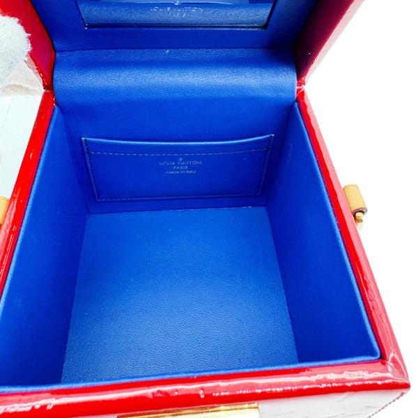 Louis Vuitton Bleecker Box Monogram Vernis Leather Shoulder Bag Red