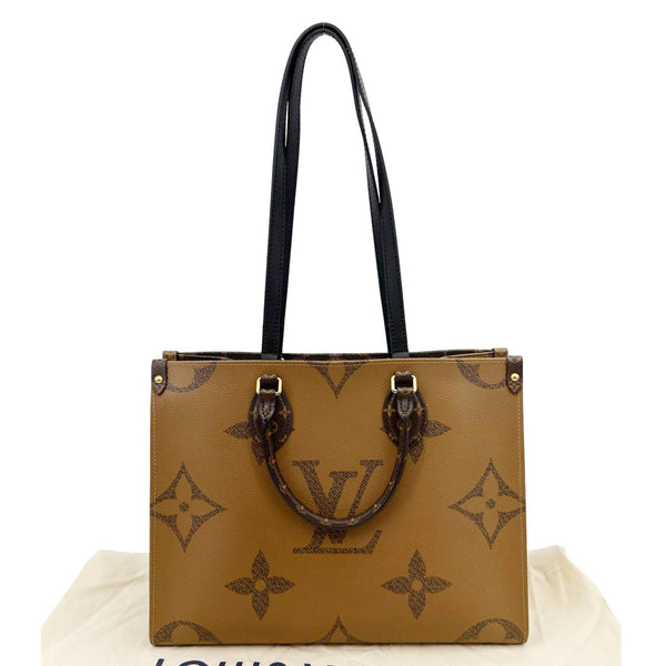LOUIS VUITTON Onthego MM Giant Monogram Reverse Canvas Tote Bag Brown