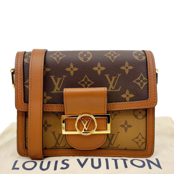 LOUIS VUITTON Dauphine Monogram Reverse Canvas Shoulder Bag Brown