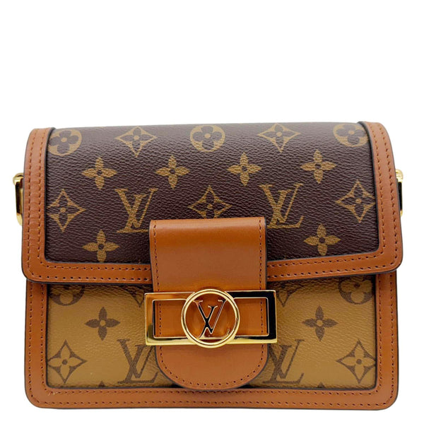 LOUIS VUITTON Dauphine Monogram Reverse Canvas Shoulder Bag Brown