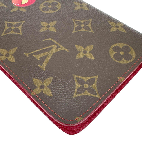 LOUIS VUITTON Monogram Cerises Zippy Wallet Brown