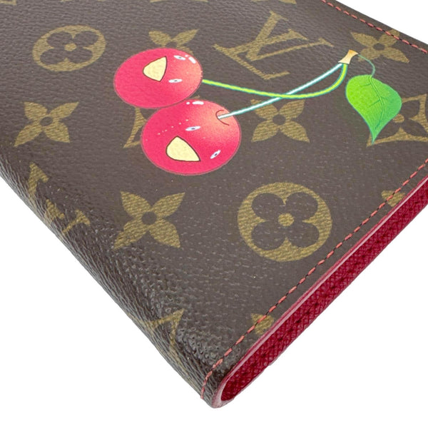 LOUIS VUITTON Monogram Cerises Zippy Wallet Brown