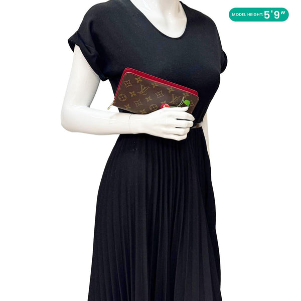 LOUIS VUITTON Monogram Cerises Zippy Wallet Brown