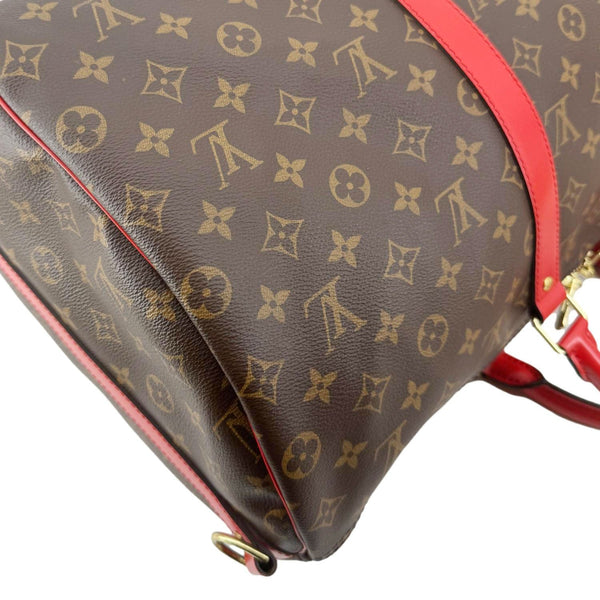 LOUIS VUITTON Keepall 50 Bandoulière Monogram Canvas Travel Bag Coquelicot